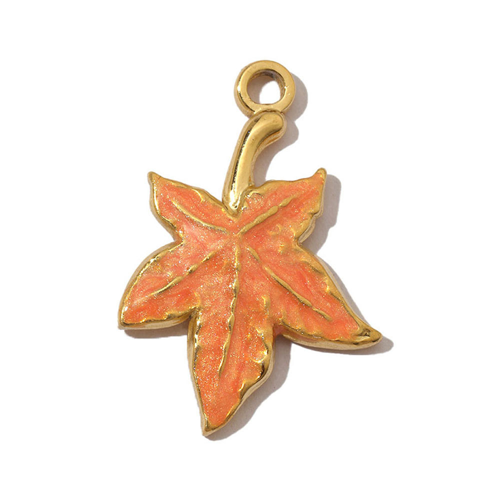 6pcs/pack French Pearl Flower Stainless Steel Necklace Pendant Women Lotus Ginkgo Maple Leaf Earring DIY Charms Daisy Jewelry