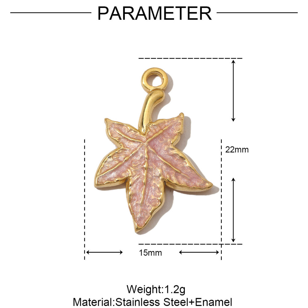 6pcs/pack French Pearl Flower Stainless Steel Necklace Pendant Women Lotus Ginkgo Maple Leaf Earring DIY Charms Daisy Jewelry