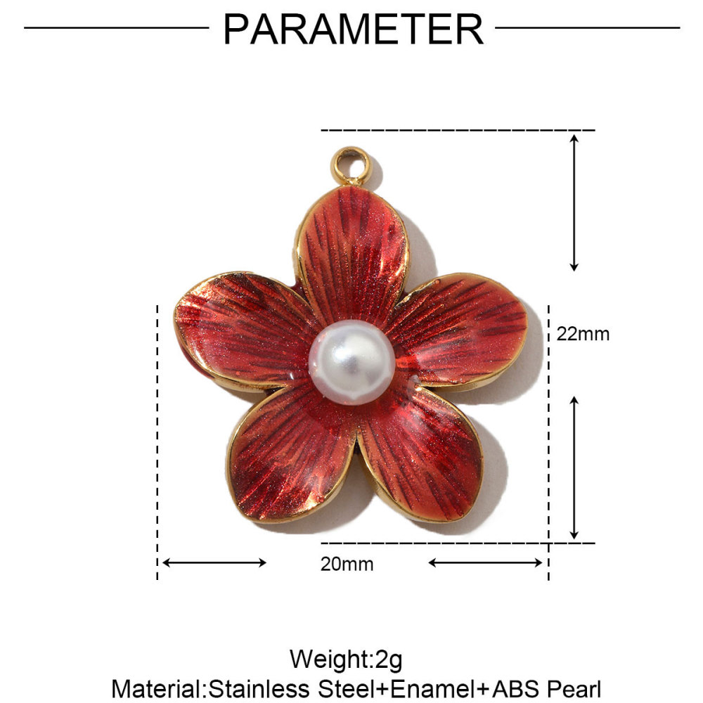 6pcs/pack French Pearl Flower Stainless Steel Necklace Pendant Women Lotus Ginkgo Maple Leaf Earring DIY Charms Daisy Jewelry