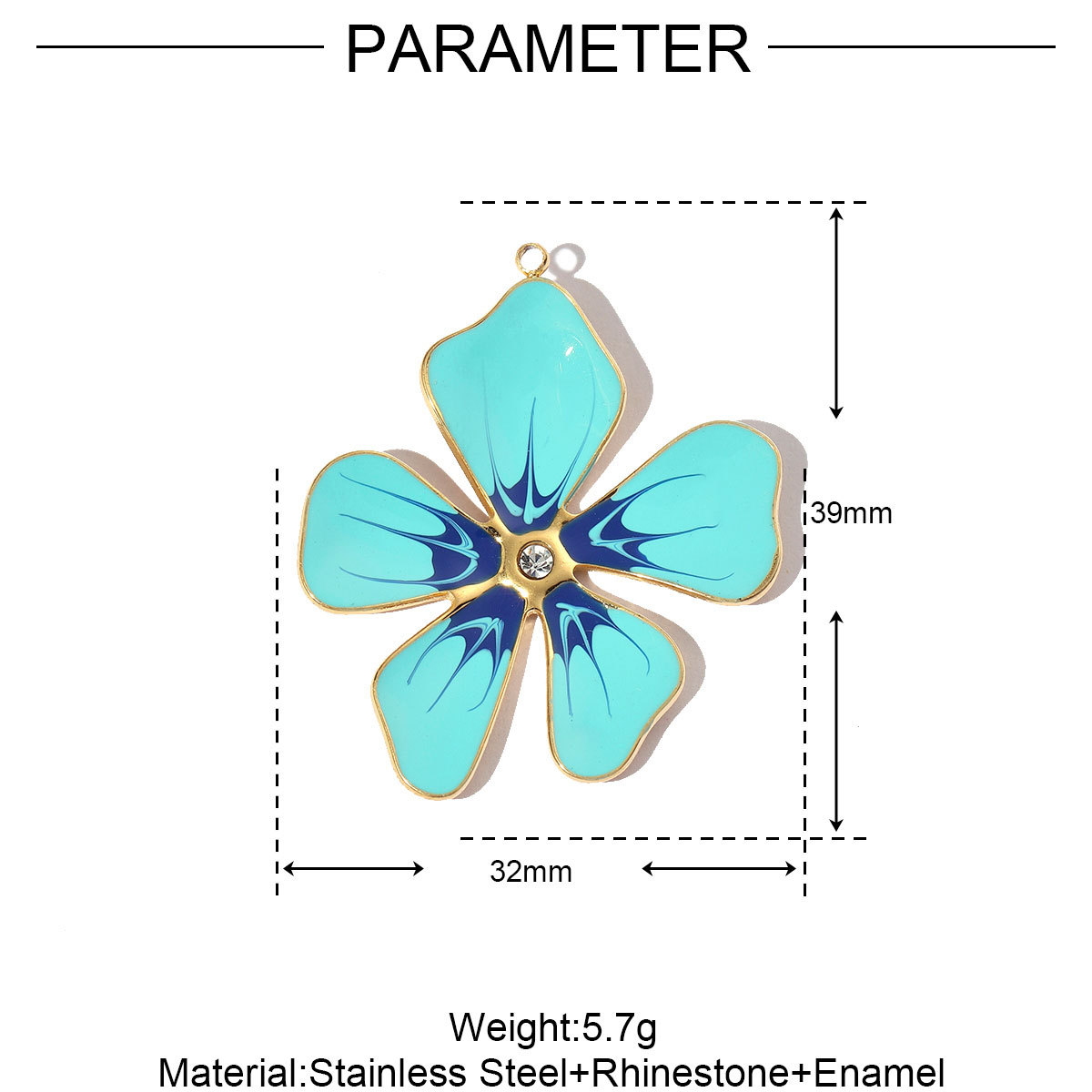 6pcs/pack French Stainless Steel Enamel Flower Earring DIY Charms Women Leaf Clover Necklace Pendant Starfish Jewelry