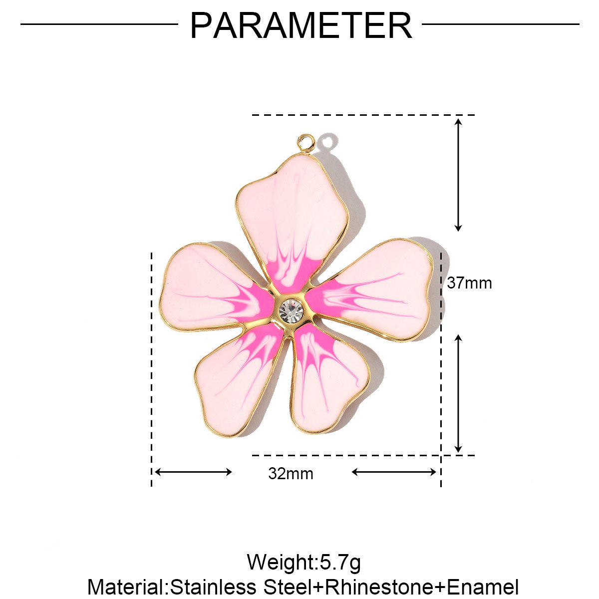 6pcs/pack French Stainless Steel Enamel Flower Earring DIY Charms Women Leaf Clover Necklace Pendant Starfish Jewelry