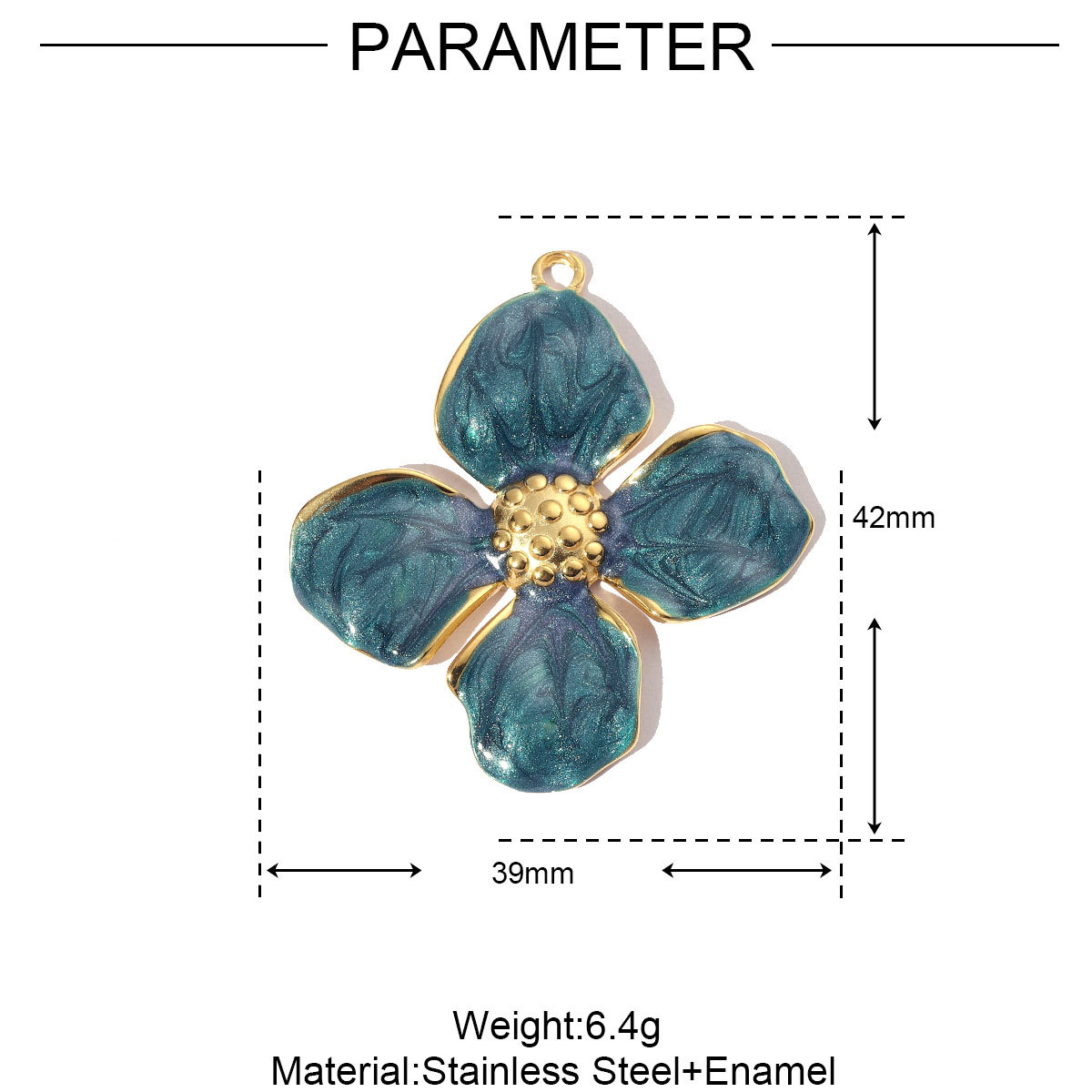 6pcs/pack French Stainless Steel Enamel Flower Earring DIY Charms Women Leaf Clover Necklace Pendant Starfish Jewelry
