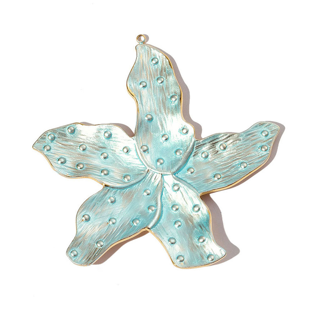 6pcs/pack French Stainless Steel Enamel Flower Earring DIY Charms Women Leaf Clover Necklace Pendant Starfish Jewelry