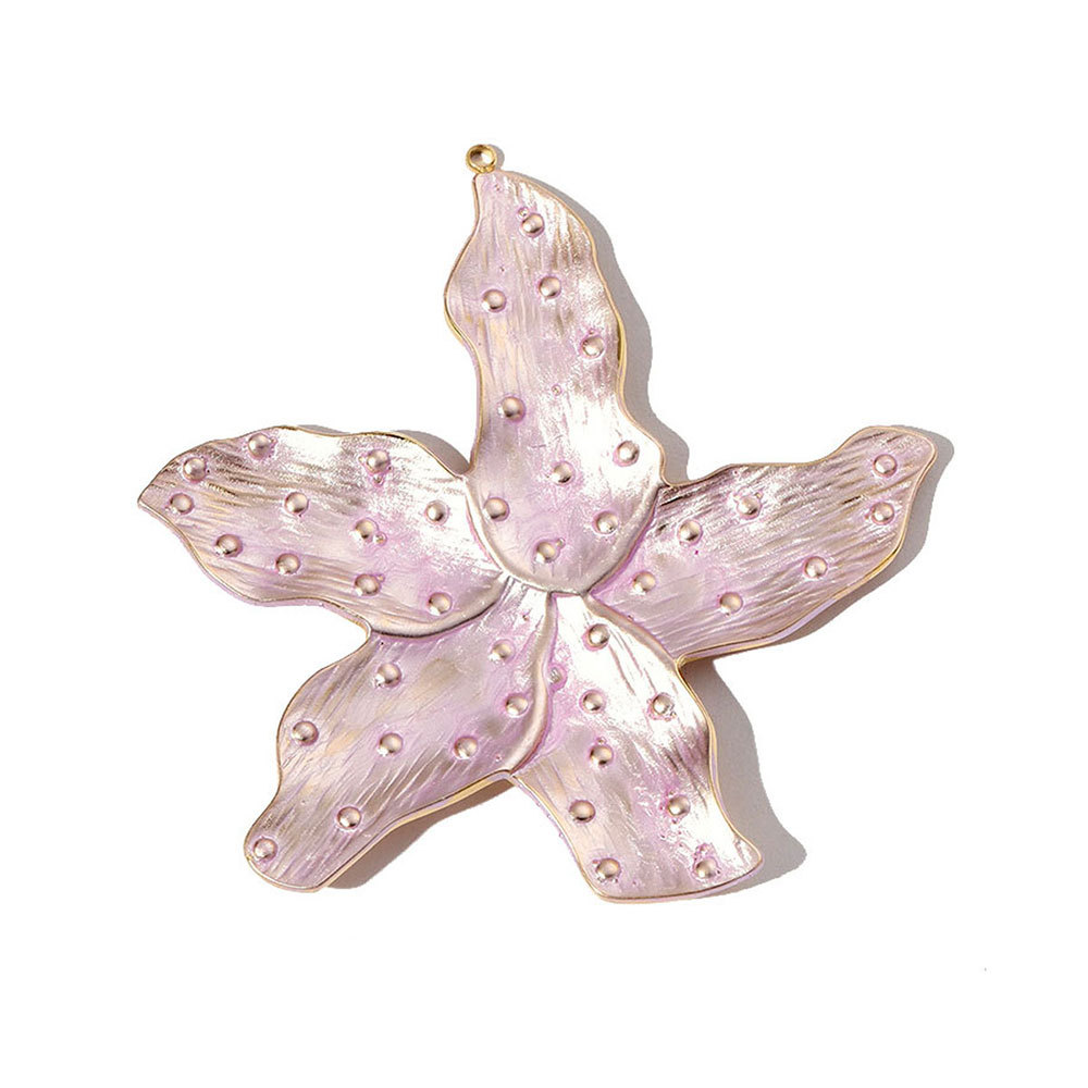6pcs/pack French Stainless Steel Enamel Flower Earring DIY Charms Women Leaf Clover Necklace Pendant Starfish Jewelry
