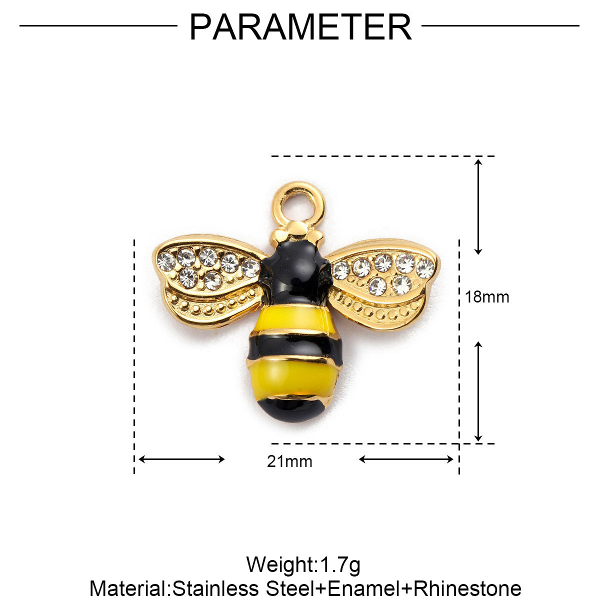 6pcs/pack French Stainless Steel Bee Butterfly Bracelets DIY Charms Women Enamel Humming Bird Necklace Pendant Butterfly Jewelry