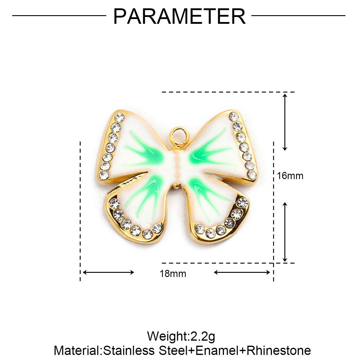 6pcs/pack French Stainless Steel Bee Butterfly Bracelets DIY Charms Women Enamel Humming Bird Necklace Pendant Butterfly Jewelry