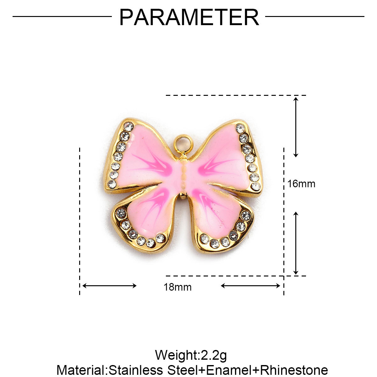 6pcs/pack French Stainless Steel Bee Butterfly Bracelets DIY Charms Women Enamel Humming Bird Necklace Pendant Butterfly Jewelry
