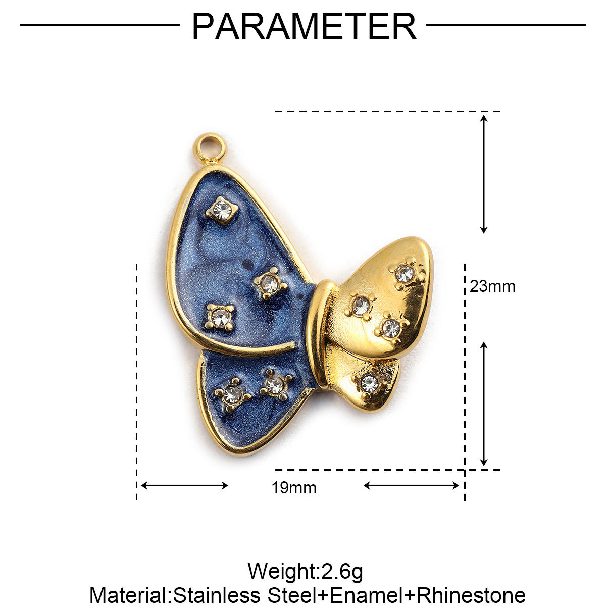 6pcs/pack French Stainless Steel Bee Butterfly Bracelets DIY Charms Women Enamel Humming Bird Necklace Pendant Butterfly Jewelry