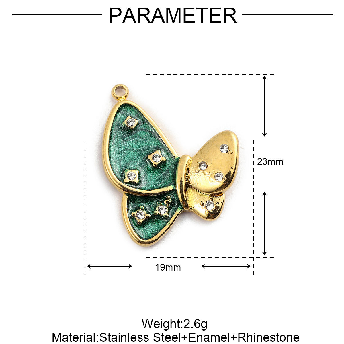 6pcs/pack French Stainless Steel Bee Butterfly Bracelets DIY Charms Women Enamel Humming Bird Necklace Pendant Butterfly Jewelry