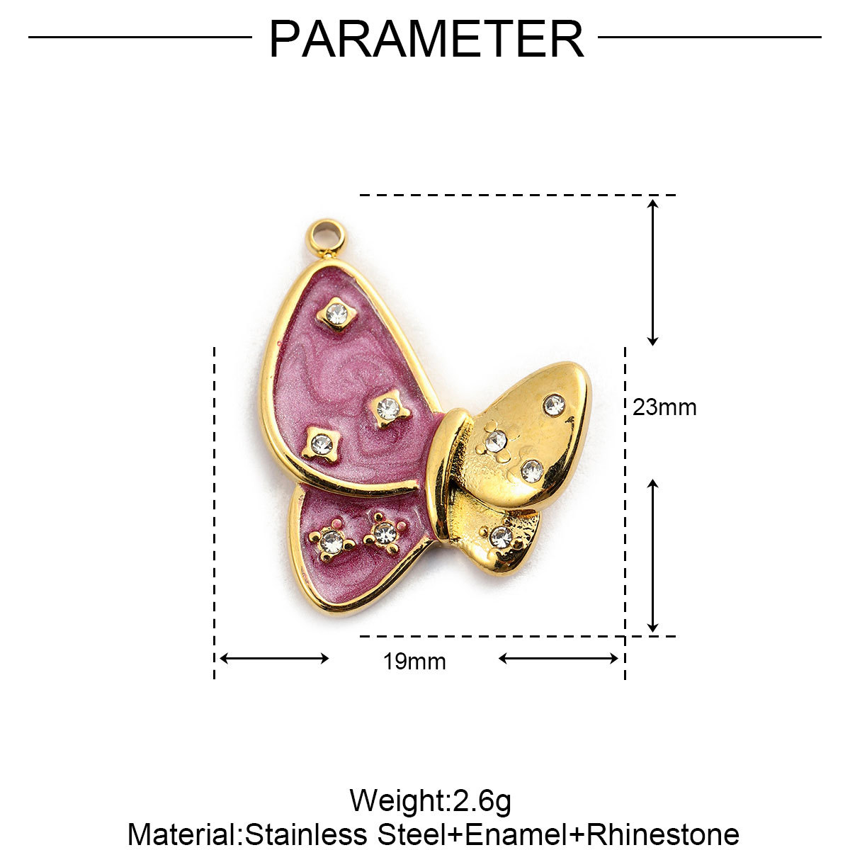 6pcs/pack French Stainless Steel Bee Butterfly Bracelets DIY Charms Women Enamel Humming Bird Necklace Pendant Butterfly Jewelry