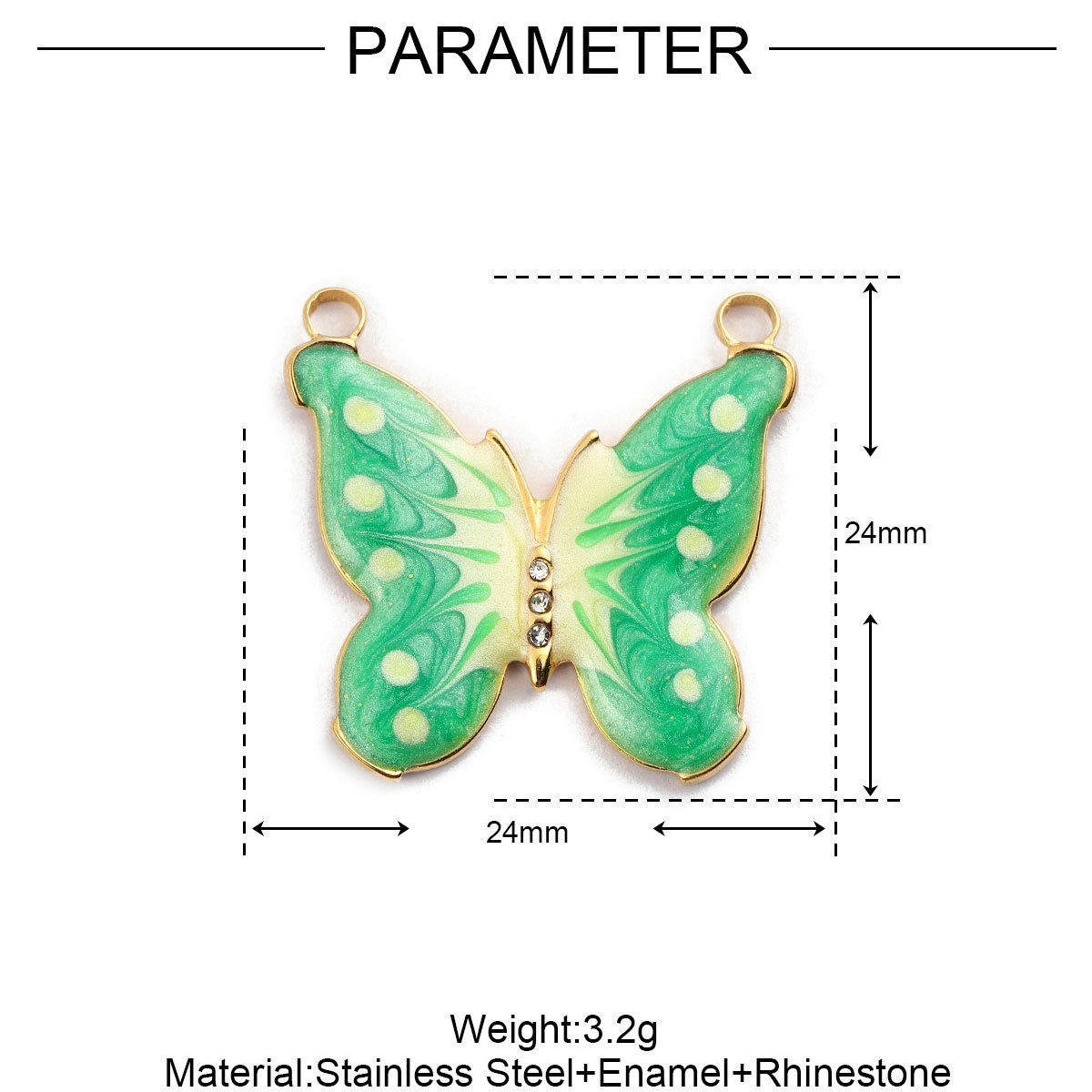6pcs/pack French Stainless Steel Bee Butterfly Bracelets DIY Charms Women Enamel Humming Bird Necklace Pendant Butterfly Jewelry