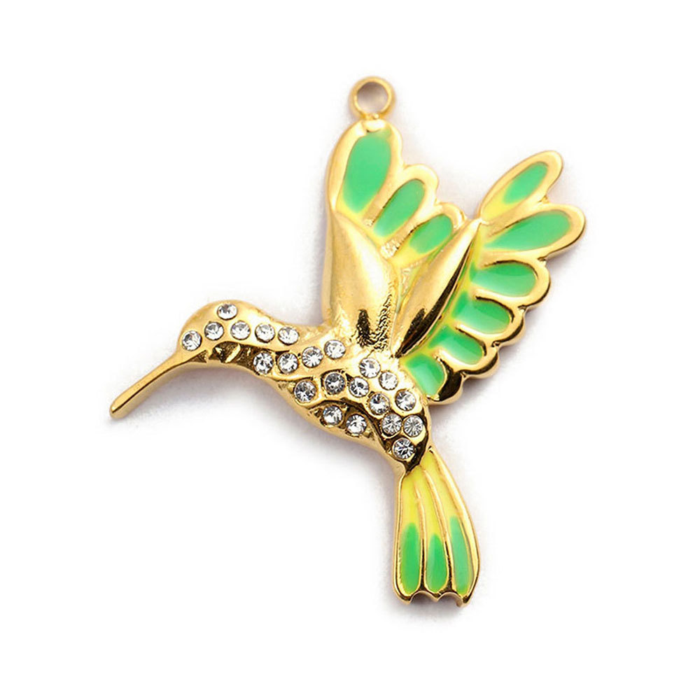 6pcs/pack French Stainless Steel Bee Butterfly Bracelets DIY Charms Women Enamel Humming Bird Necklace Pendant Butterfly Jewelry