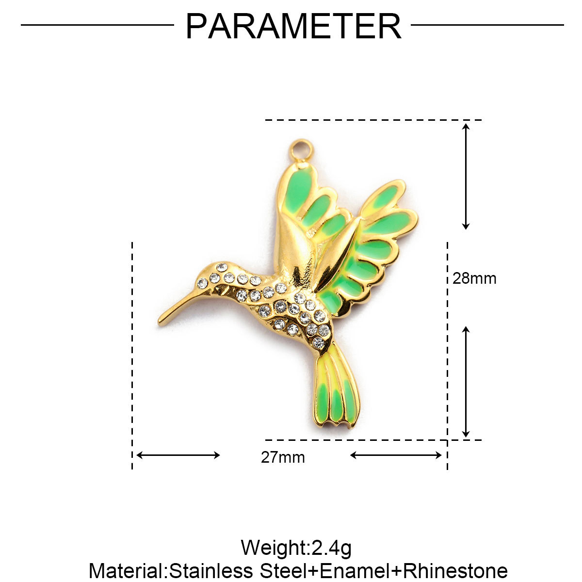 6pcs/pack French Stainless Steel Bee Butterfly Bracelets DIY Charms Women Enamel Humming Bird Necklace Pendant Butterfly Jewelry