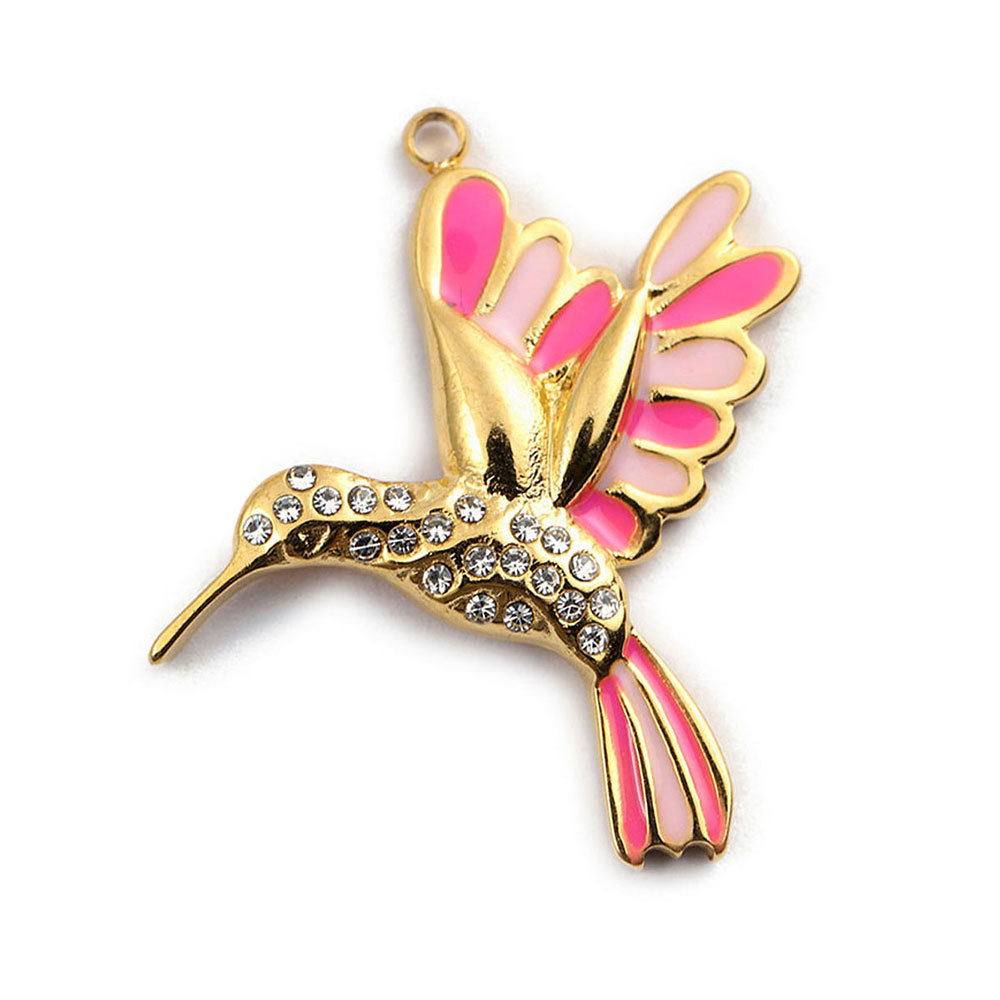 6pcs/pack French Stainless Steel Bee Butterfly Bracelets DIY Charms Women Enamel Humming Bird Necklace Pendant Butterfly Jewelry