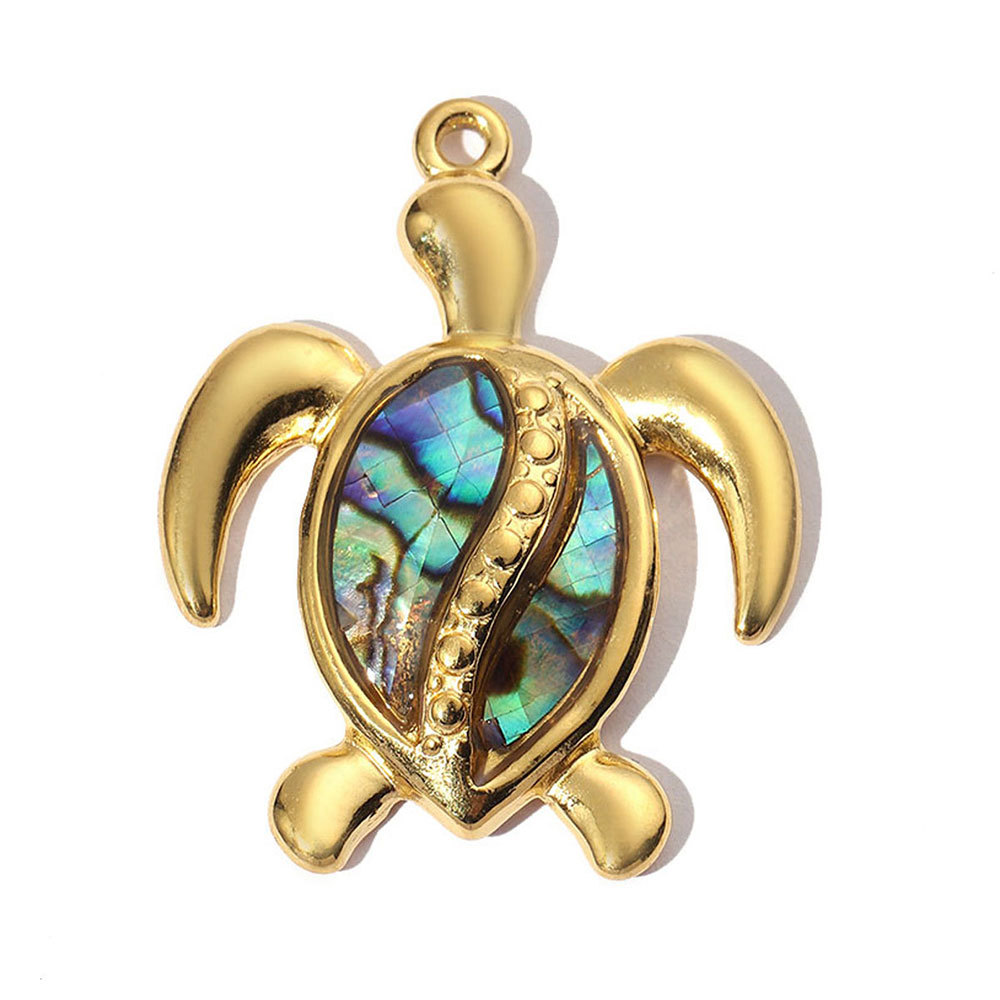 6pcs/pack Stainless Steel Turtle Dragonfly Earring DIY Charms Women Leaf Starfish Necklace Pendant Conch Mobula Shell Jewelry