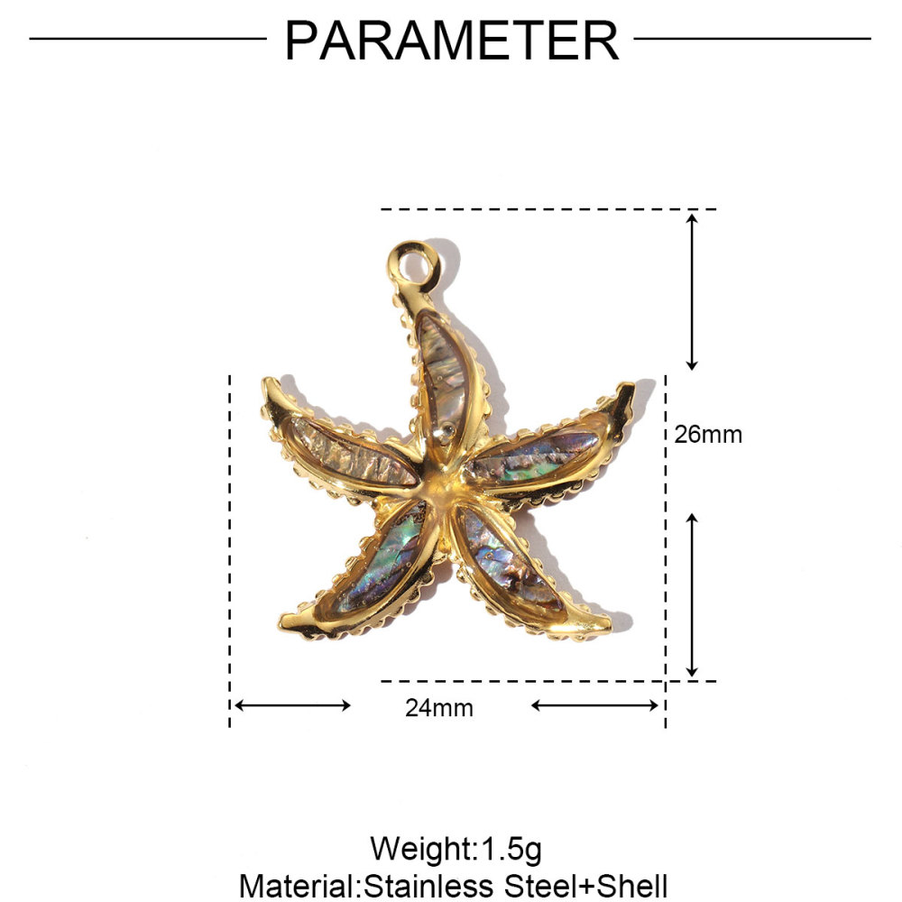 6pcs/pack Stainless Steel Turtle Dragonfly Earring DIY Charms Women Leaf Starfish Necklace Pendant Conch Mobula Shell Jewelry