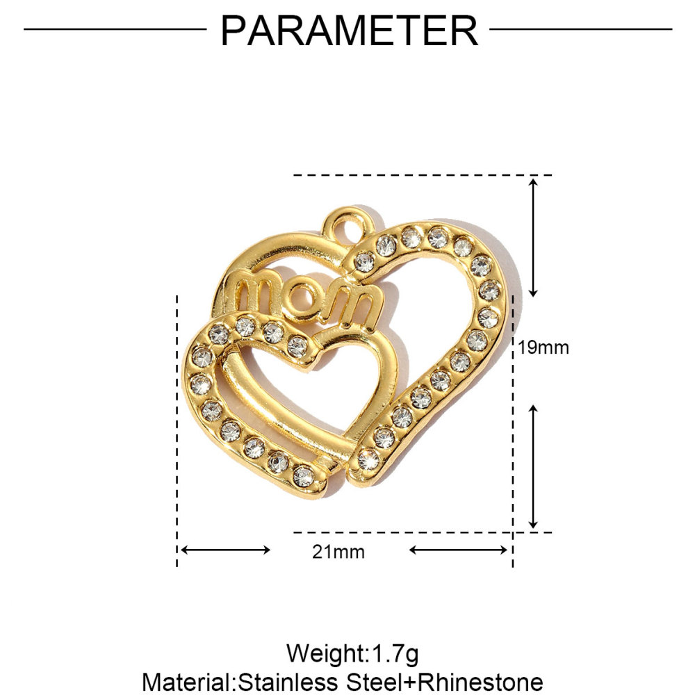6pcs/pack Geometric Life Tree Stainless Steel Earring DIY Charms Women Enamle Love Heart Necklace Pendant Moon Jewelry