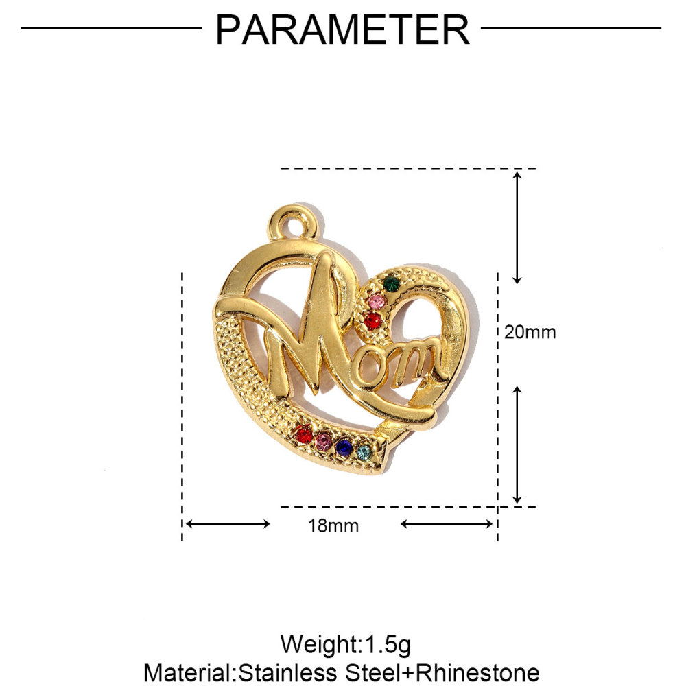 6pcs/pack Geometric Life Tree Stainless Steel Earring DIY Charms Women Enamle Love Heart Necklace Pendant Moon Jewelry
