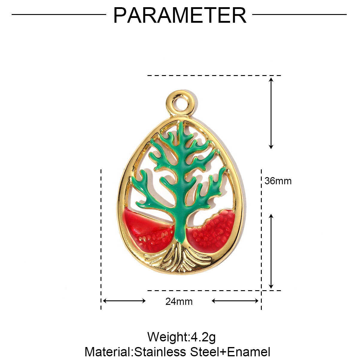 6pcs/pack Geometric Life Tree Stainless Steel Earring DIY Charms Women Enamle Love Heart Necklace Pendant Moon Jewelry