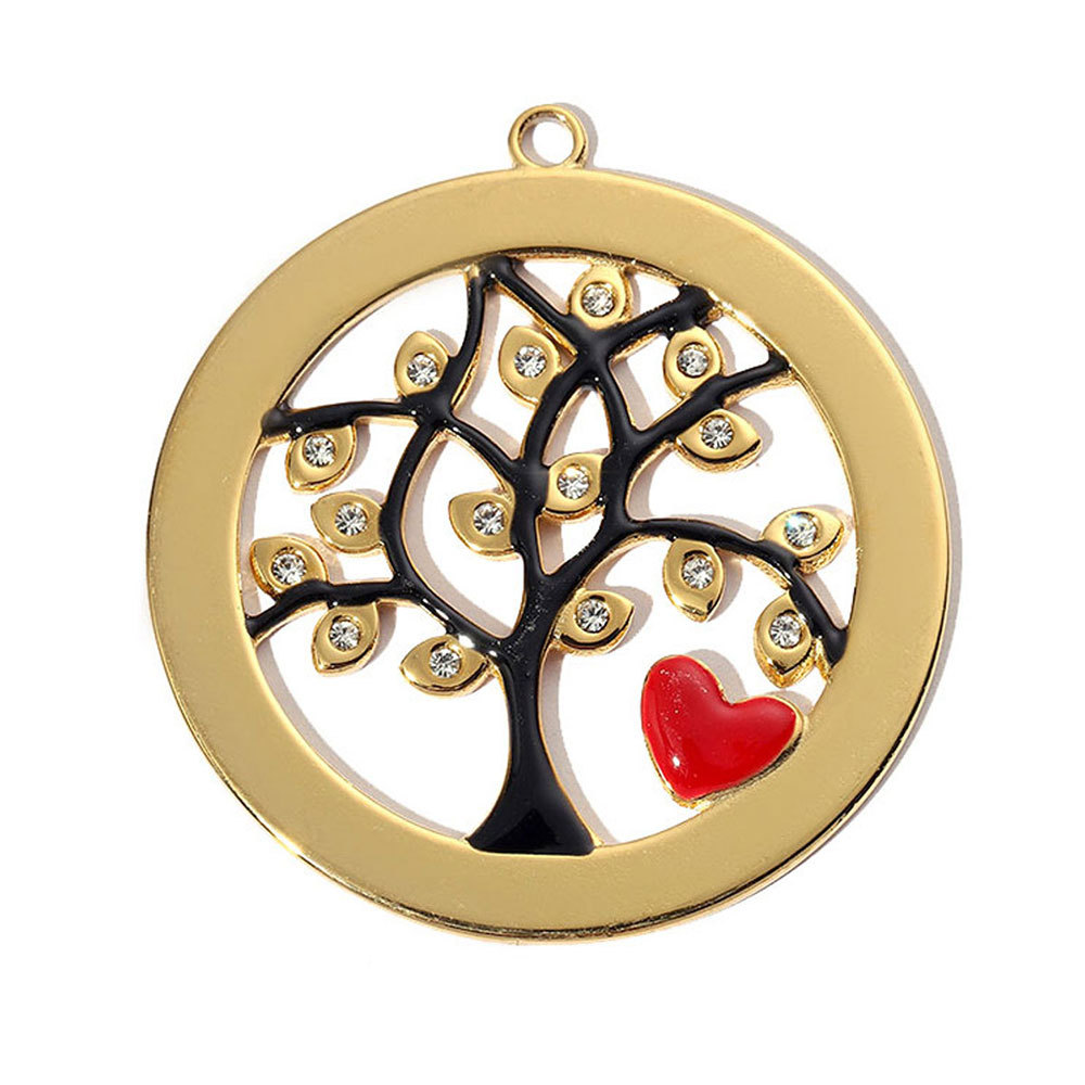 6pcs/pack Geometric Life Tree Stainless Steel Earring DIY Charms Women Enamle Love Heart Necklace Pendant Moon Jewelry