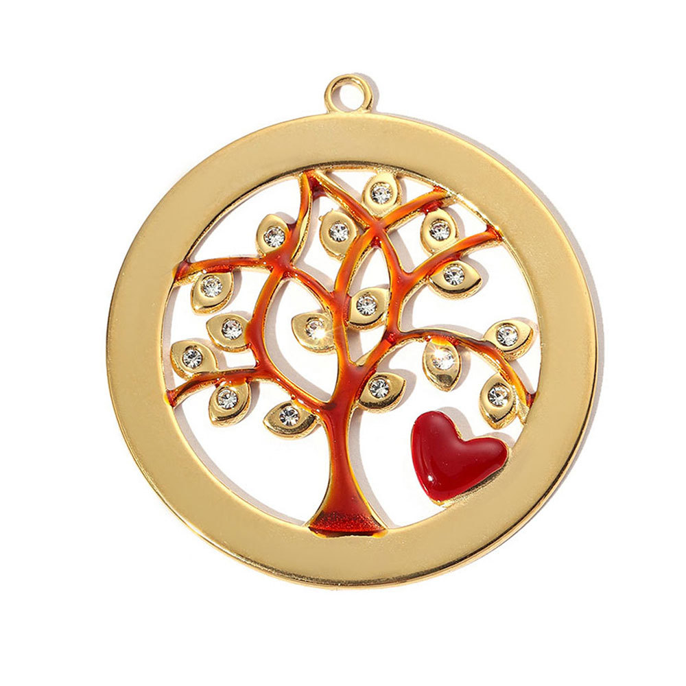 6pcs/pack Geometric Life Tree Stainless Steel Earring DIY Charms Women Enamle Love Heart Necklace Pendant Moon Jewelry