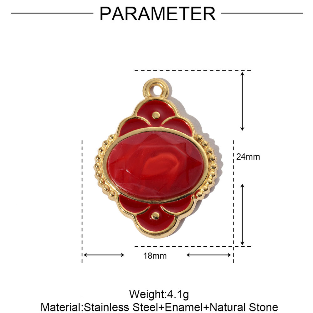 6pcs/pack Geometric Life Tree Stainless Steel Earring DIY Charms Women Enamle Love Heart Necklace Pendant Moon Jewelry
