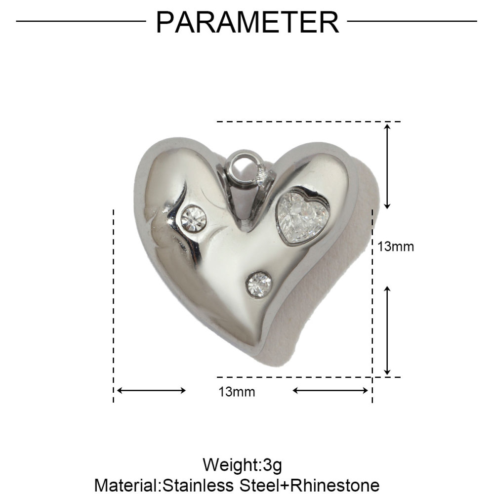 6pcs/pack French Geometric Eye Stainless Steel Necklace Pendant Women Heart Snake Diy Charm Natural Stone Flower Jewelry