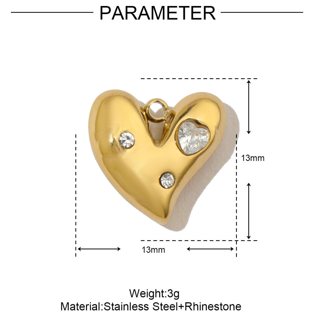 6pcs/pack French Geometric Eye Stainless Steel Necklace Pendant Women Heart Snake Diy Charm Natural Stone Flower Jewelry