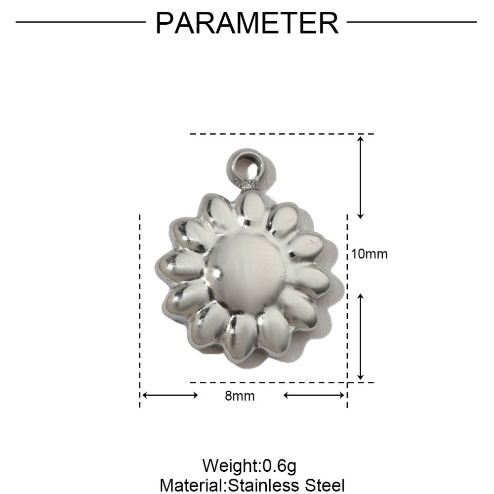 6pcs/pack French Enamel Heart Stainless Steel Bracelet DIY Charms Women Clover Flower Necklace Pendant Angel Cherry Jewelry