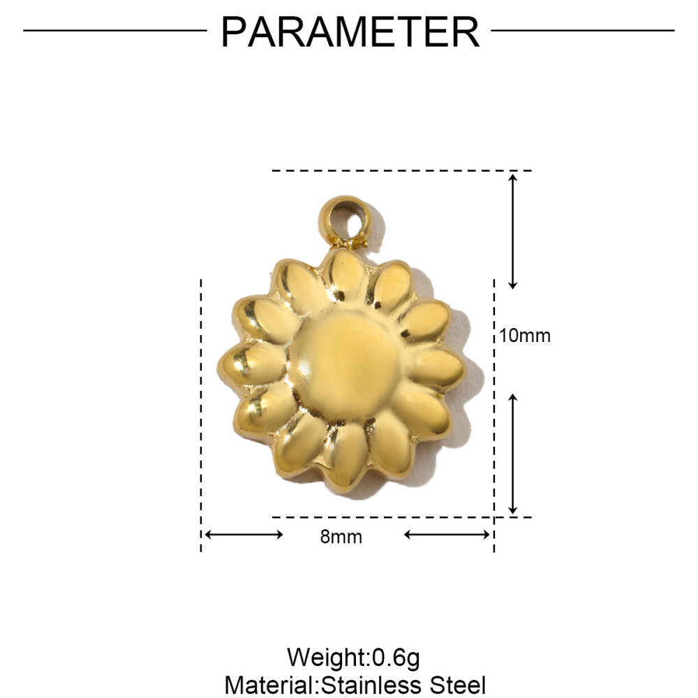 6pcs/pack French Enamel Heart Stainless Steel Bracelet DIY Charms Women Clover Flower Necklace Pendant Angel Cherry Jewelry