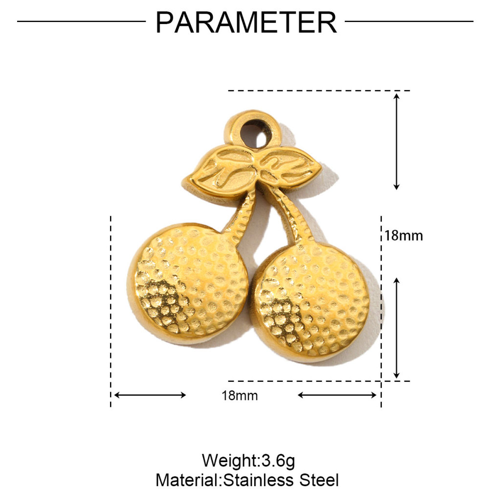 6pcs/pack French Enamel Heart Stainless Steel Bracelet DIY Charms Women Clover Flower Necklace Pendant Angel Cherry Jewelry