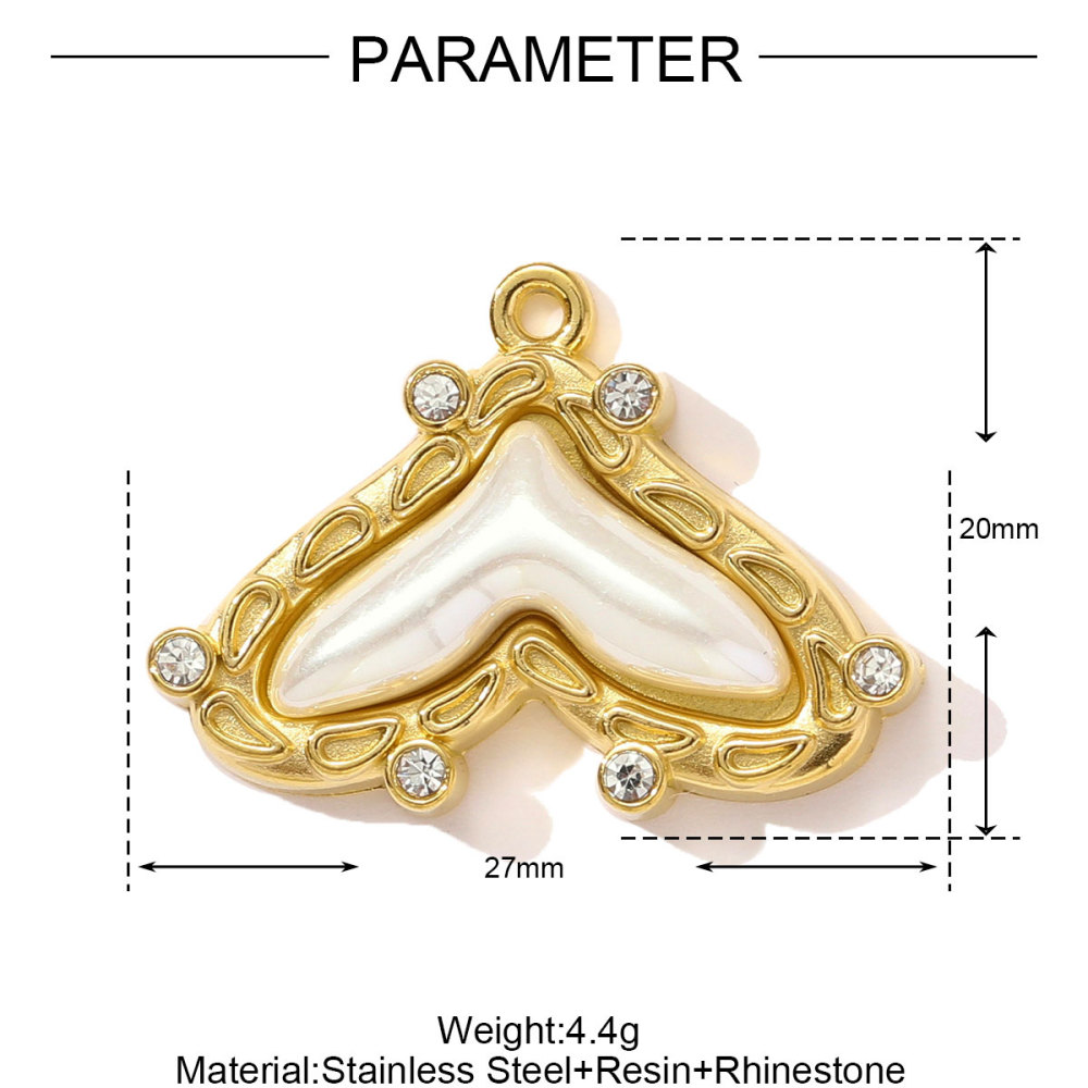6pcs/pack Stainless Steel Pearl Geometric Round Necklace Pendant Star Flower DIY Earring Charm Women Butterfly Tail Jewelry