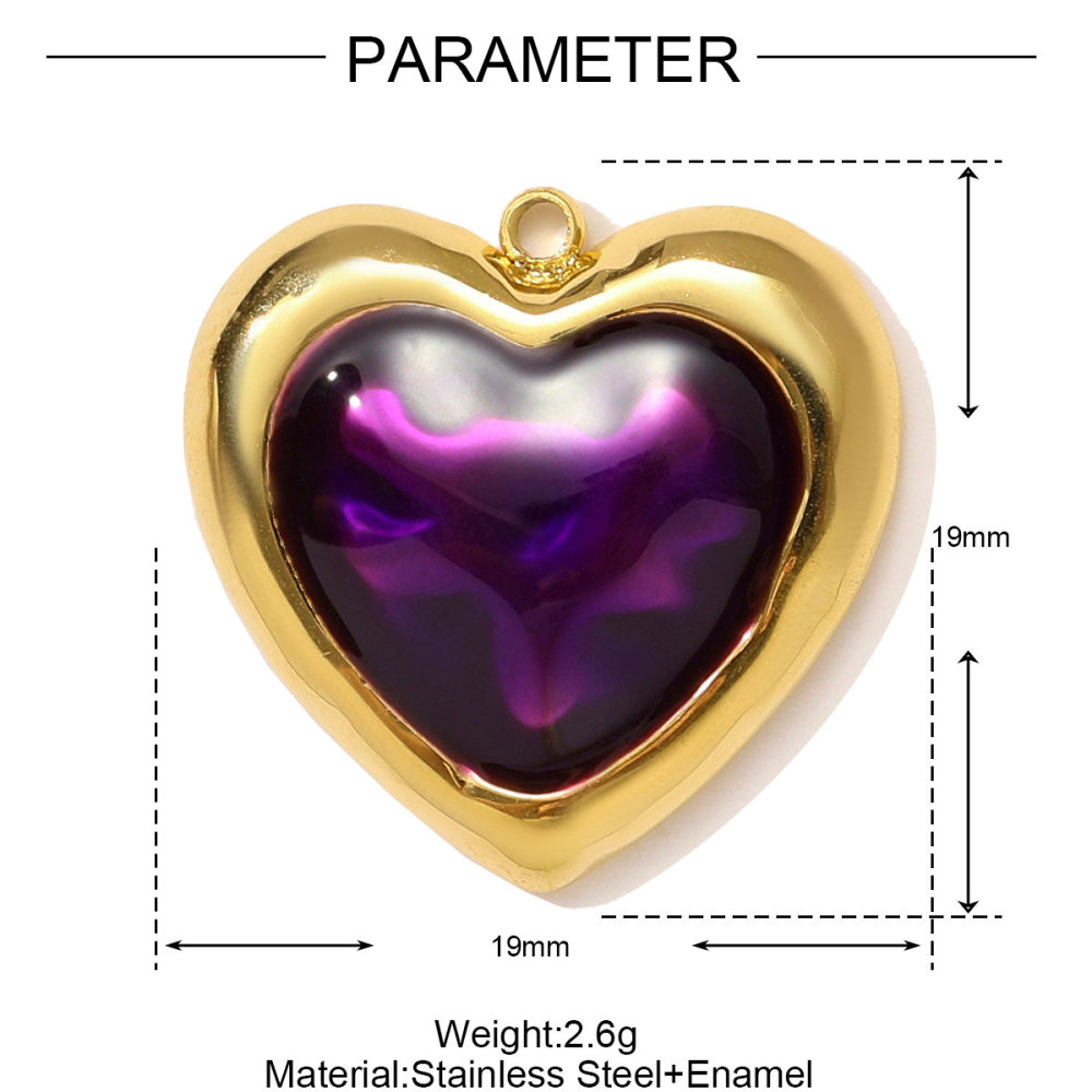 6pcs/pack Stainless Steel Enamel Love Heart Necklace Pendant Dopamine Cross Windmill DIY Earring Charm Women Monstera Leaf Jewelry