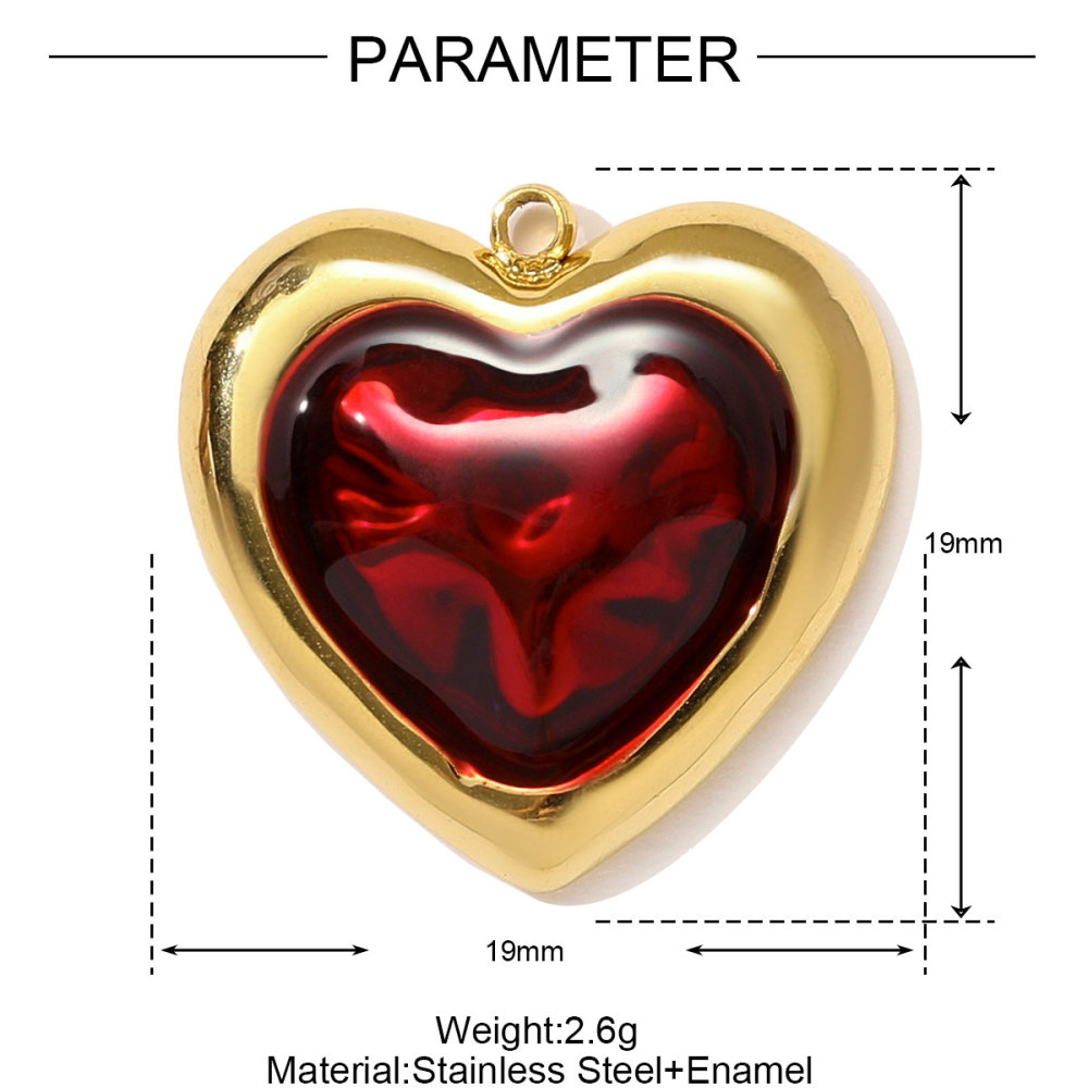 6pcs/pack Stainless Steel Enamel Love Heart Necklace Pendant Dopamine Cross Windmill DIY Earring Charm Women Monstera Leaf Jewelry