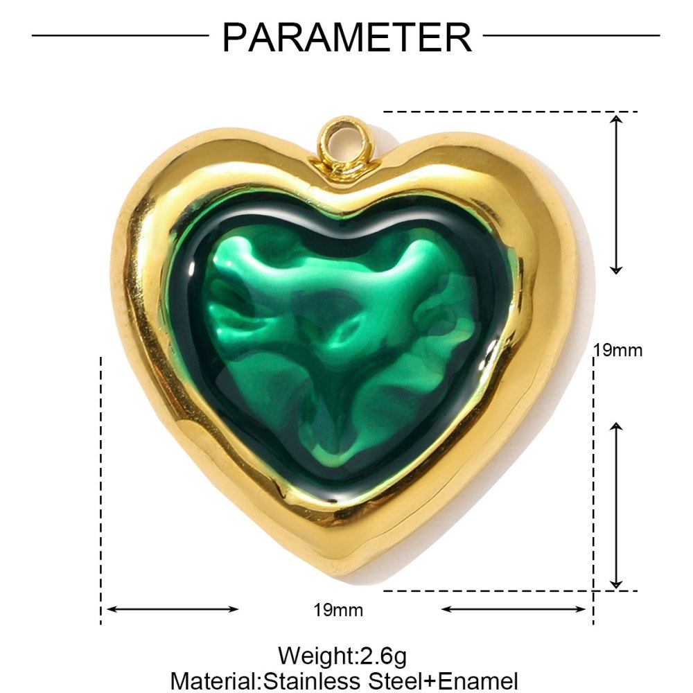 6pcs/pack Stainless Steel Enamel Love Heart Necklace Pendant Dopamine Cross Windmill DIY Earring Charm Women Monstera Leaf Jewelry