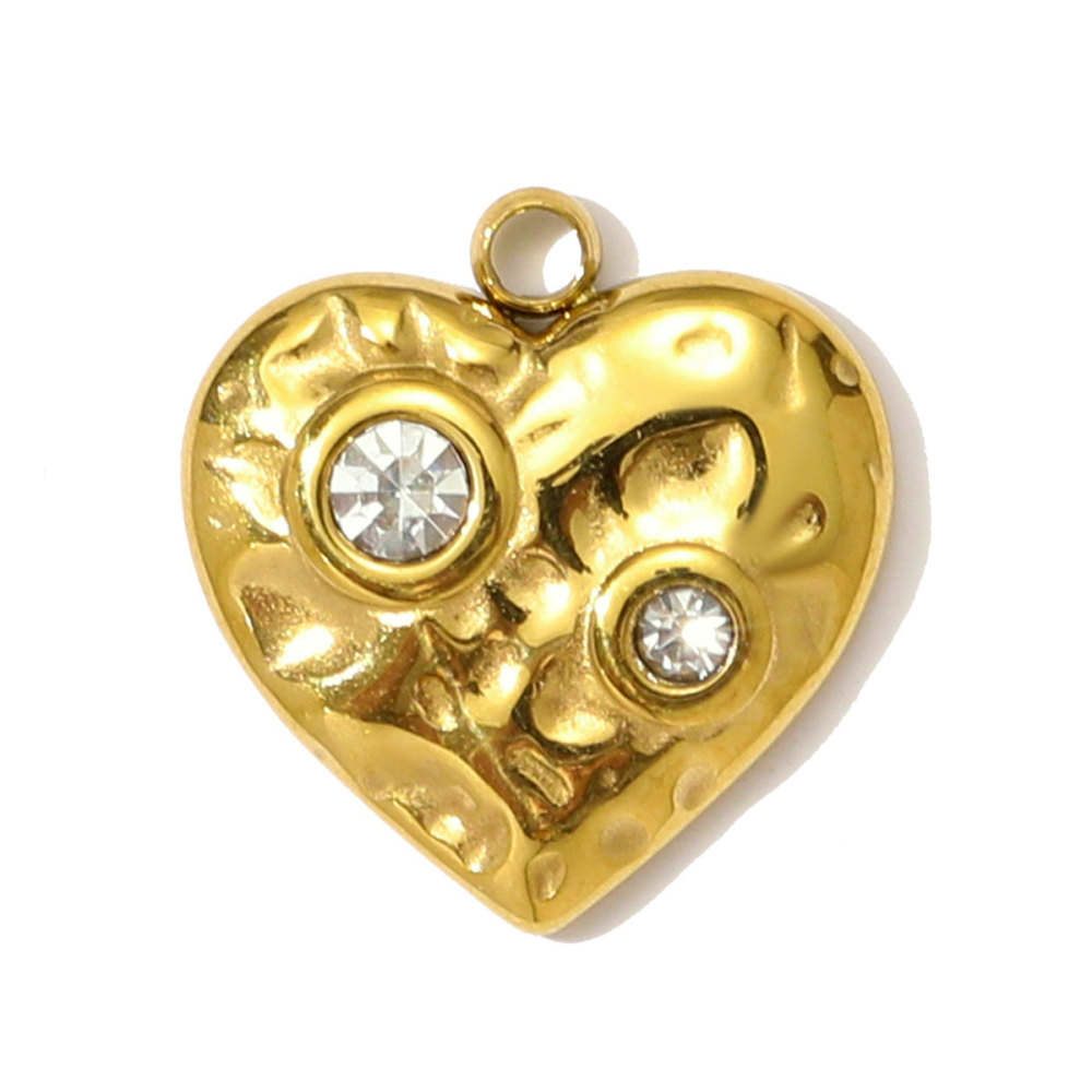 6pcs/pack Retro Stainless Steel Rhinestone Heart Clover Necklace Pendant Sailboat Shell DIY Earring Charm Women Pearl Star Jewelry