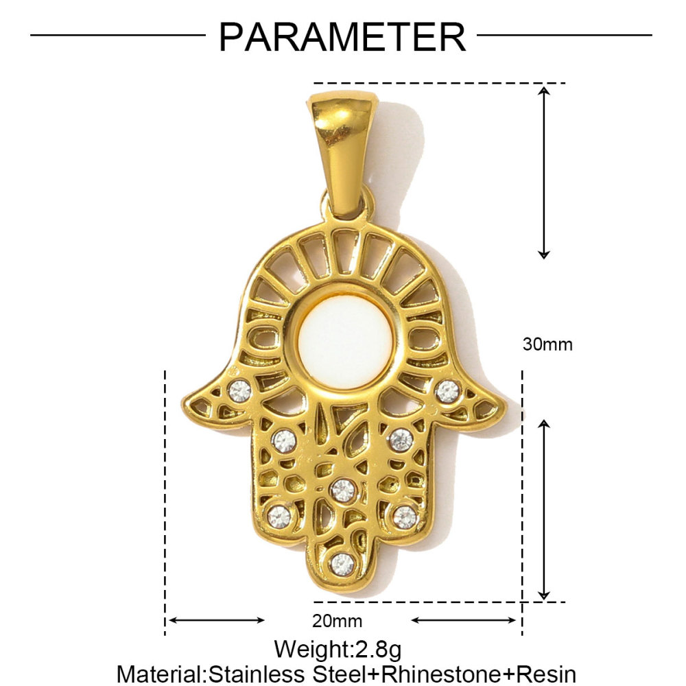6pcs/pack Rhinestone Life Tree Dolphin Stainless Steel Necklace Pendant Cross Hand DIY Earring Charm Women Oval Stone Jewelry