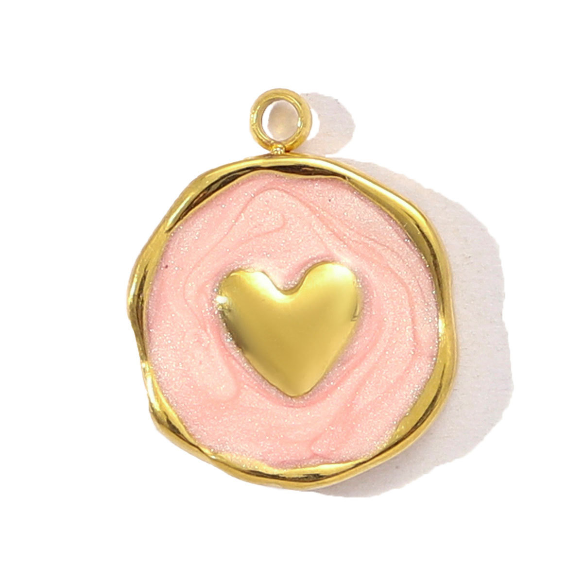 6pcs/pack Stainless Steel Heart Zircon Bear Paw DIY Charm Love Key Star Coffe Cup Pendant Woman Necklace Bracelet Making Jewelry