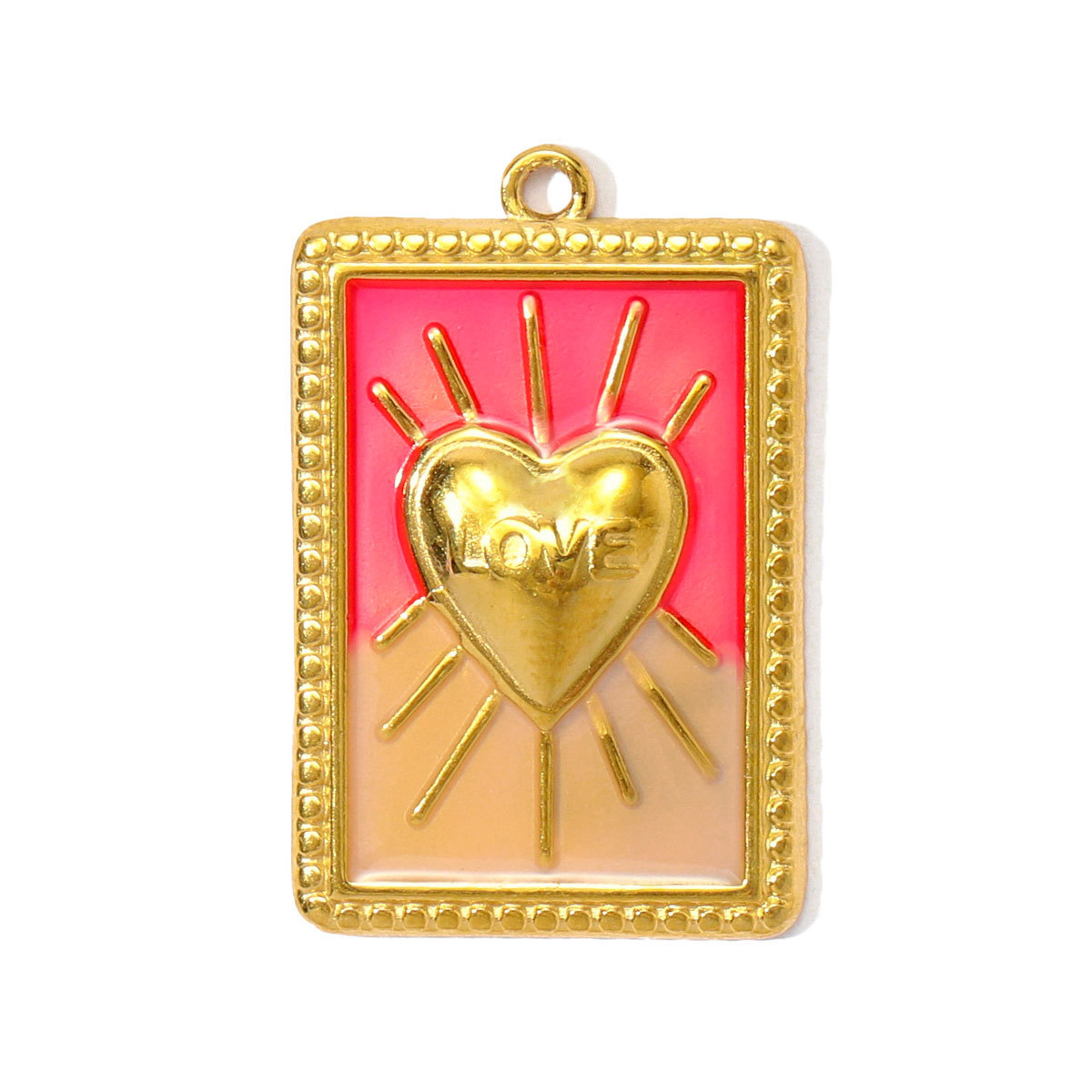 6pcs/pack Stainless Steel Heart Zircon Bear Paw DIY Charm Love Key Star Coffe Cup Pendant Woman Necklace Bracelet Making Jewelry