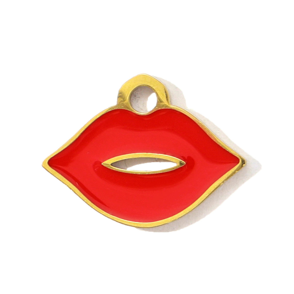 6pcs/pack Oval Plam Tree Star Stainless Steel DIY Bracelet Charms Enamel Red Mouth Lip Butterfly Necklace Pendants Woman Jewelry