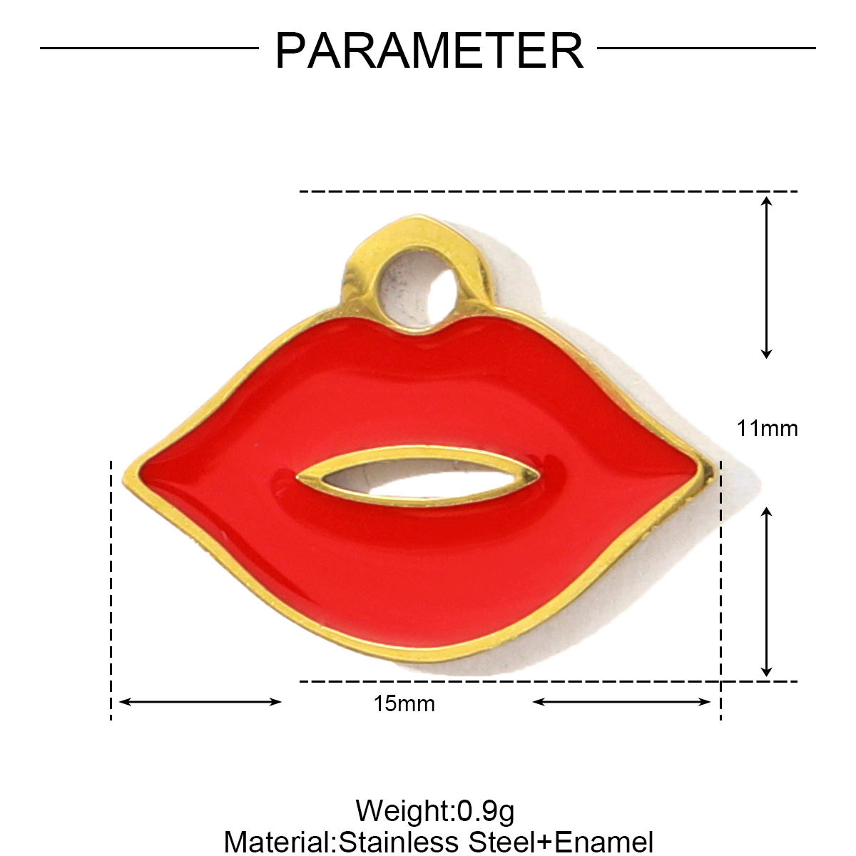 6pcs/pack Oval Plam Tree Star Stainless Steel DIY Bracelet Charms Enamel Red Mouth Lip Butterfly Necklace Pendants Woman Jewelry