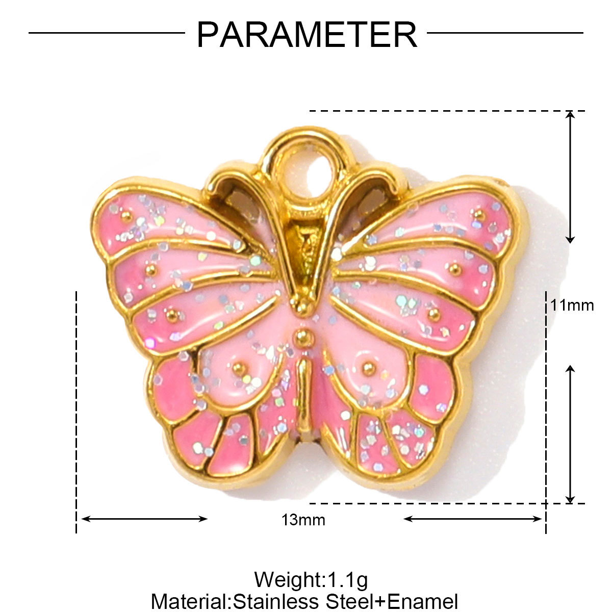 6pcs/pack Oval Plam Tree Star Stainless Steel DIY Bracelet Charms Enamel Red Mouth Lip Butterfly Necklace Pendants Woman Jewelry