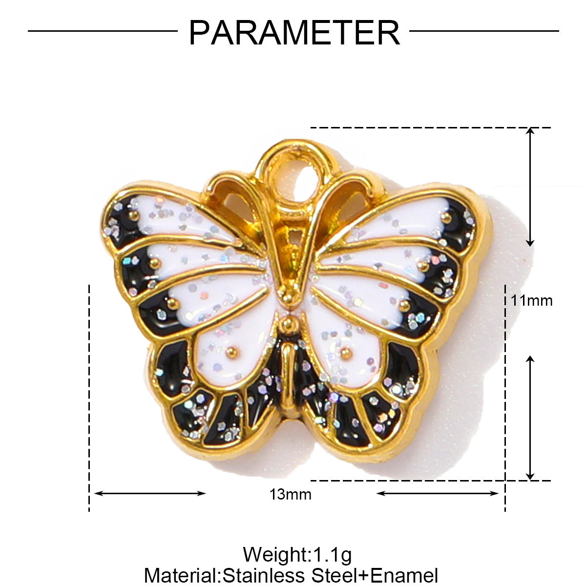 6pcs/pack Oval Plam Tree Star Stainless Steel DIY Bracelet Charms Enamel Red Mouth Lip Butterfly Necklace Pendants Woman Jewelry