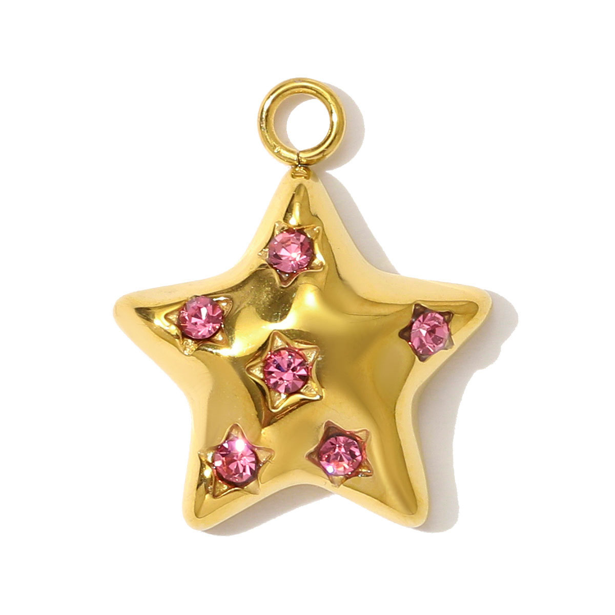 6pcs/pack Oval Plam Tree Star Stainless Steel DIY Bracelet Charms Enamel Red Mouth Lip Butterfly Necklace Pendants Woman Jewelry