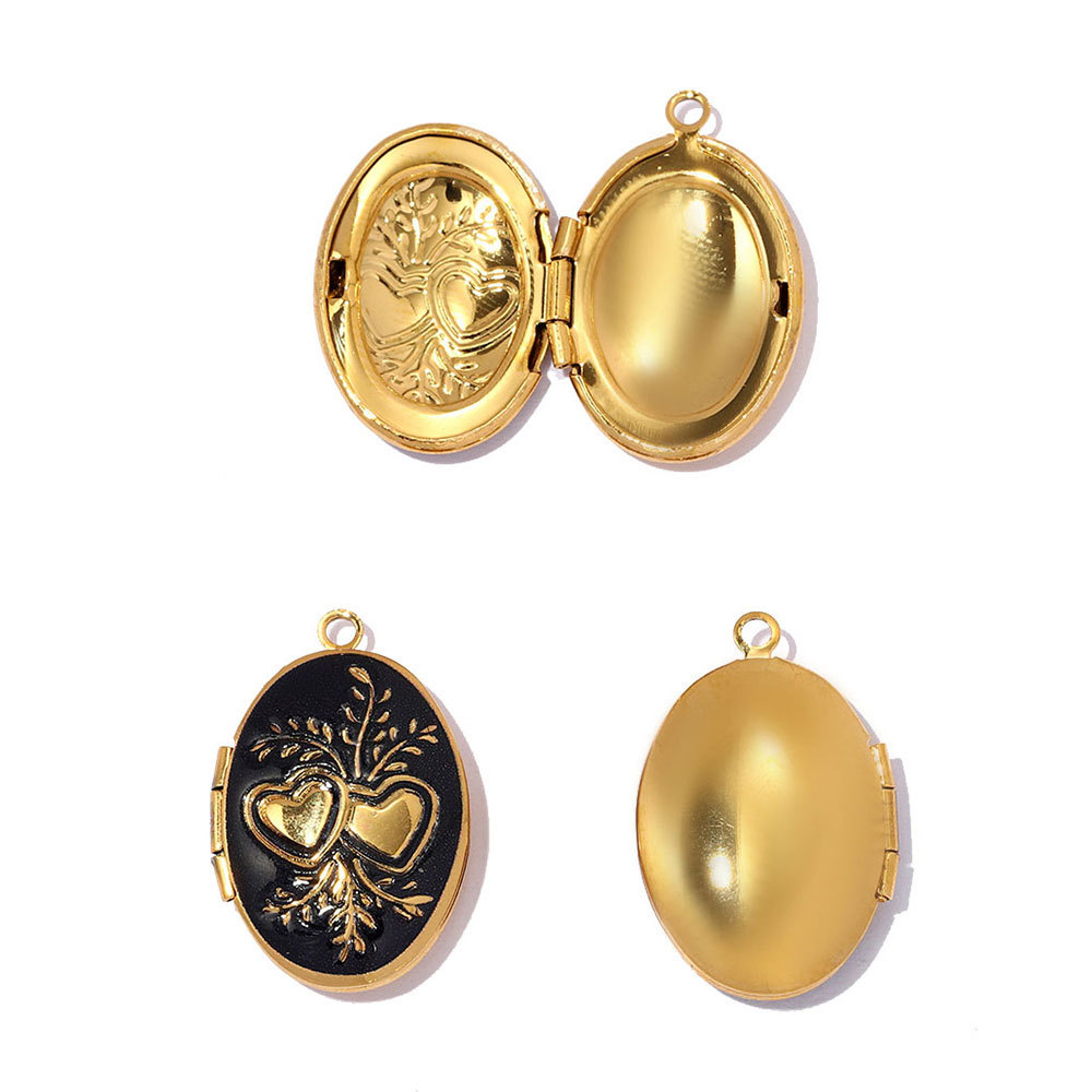 6pcs/pack Oval Virgin Mary Stainless Steel DIY Charm Woman Flower Embossed Heart Star Picture Locket Pendant Necklace Jewelry