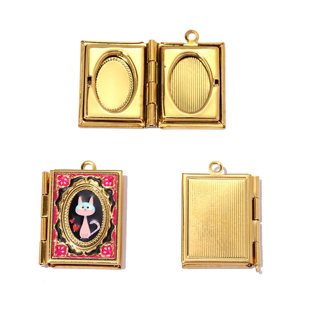 6pcs/pack Oval Virgin Mary Stainless Steel DIY Charm Woman Flower Embossed Heart Star Picture Locket Pendant Necklace Jewelry