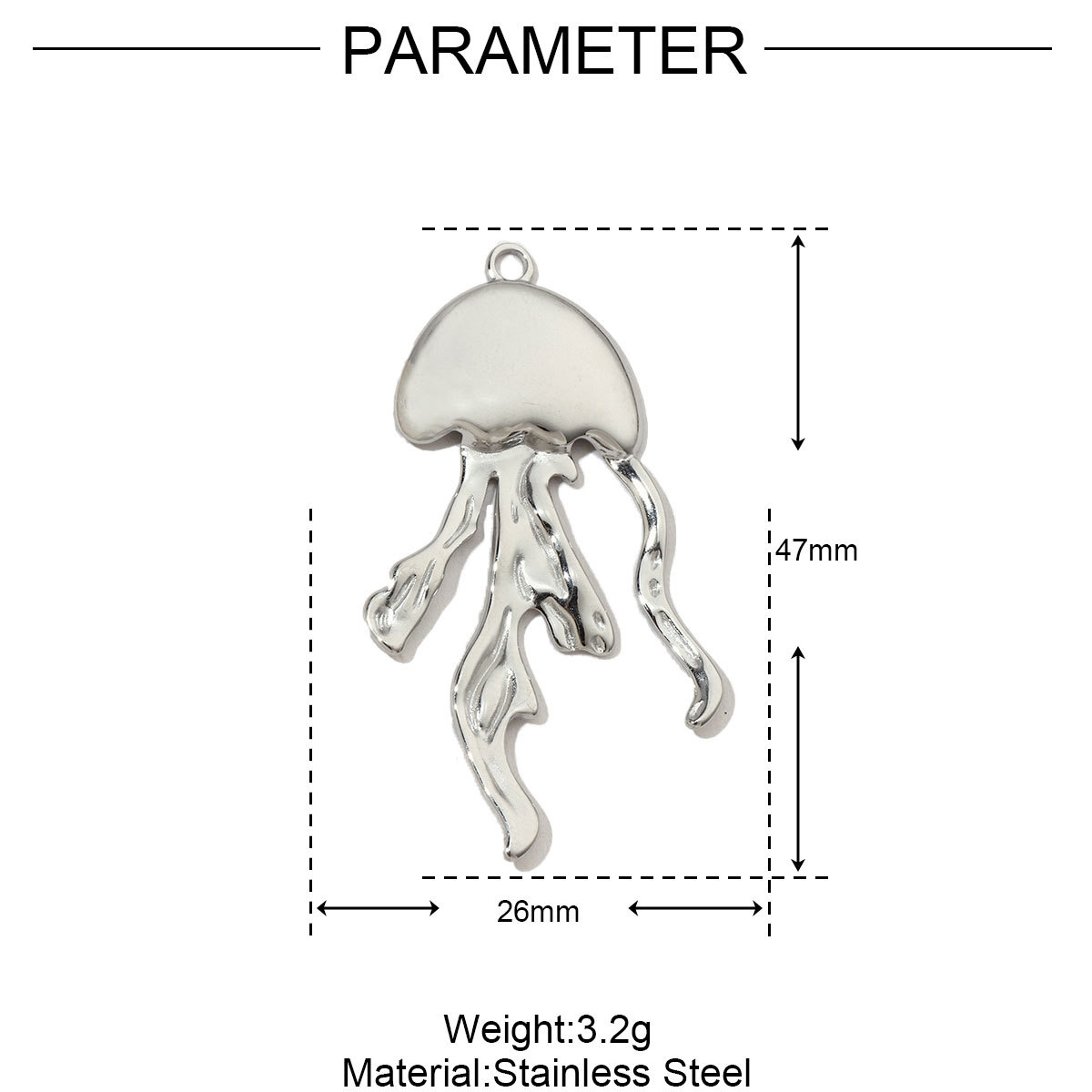 6pcs/pack French Stainless Steel Jellyfish Octopus Earring DIY Charms Women Palm Snake Necklace Pendant Scorpion Jewelry