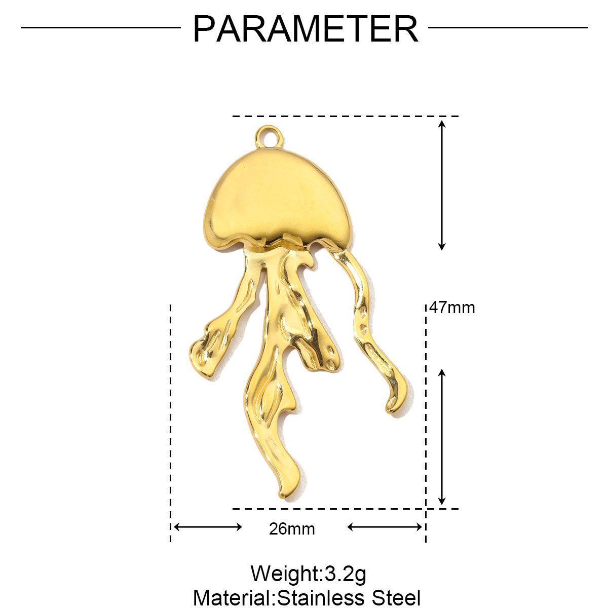 6pcs/pack French Stainless Steel Jellyfish Octopus Earring DIY Charms Women Palm Snake Necklace Pendant Scorpion Jewelry