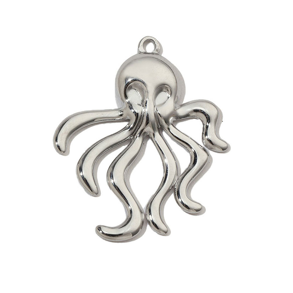6pcs/pack French Stainless Steel Jellyfish Octopus Earring DIY Charms Women Palm Snake Necklace Pendant Scorpion Jewelry