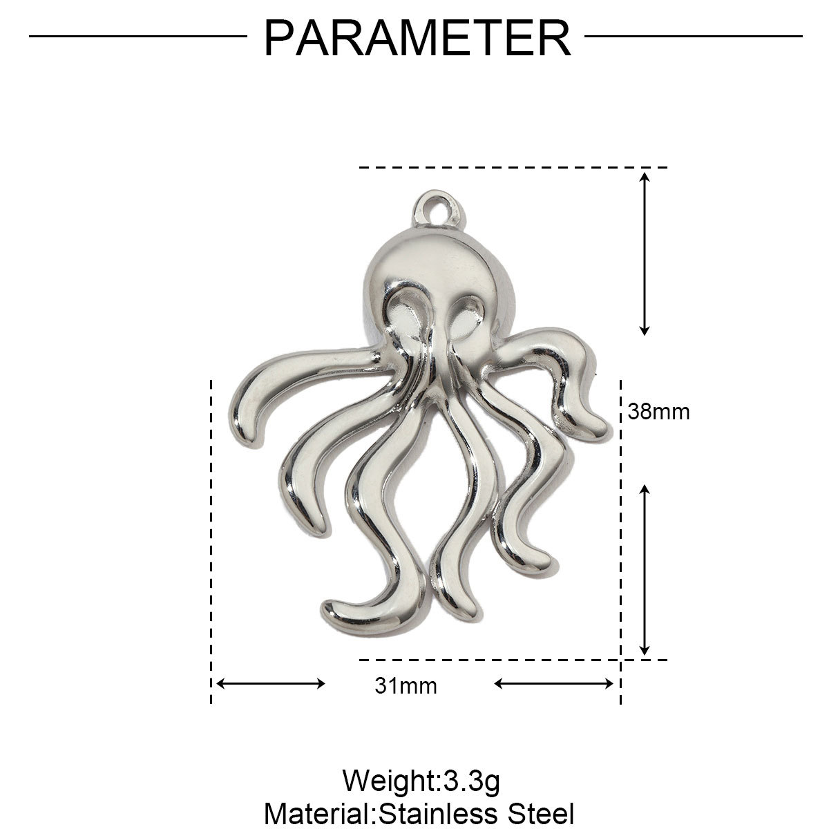 6pcs/pack French Stainless Steel Jellyfish Octopus Earring DIY Charms Women Palm Snake Necklace Pendant Scorpion Jewelry